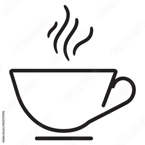 Silhouette Style Vector Minimal Coffee Cup Logo Design – Modern and Simple Graphic Template for Cafes, Coffee Shops, Beverage Brands, Restaurant Identity, and Barista-Themed Businesses in EPS Format