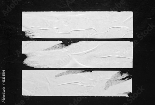 White poster consisting of three segments for design.
