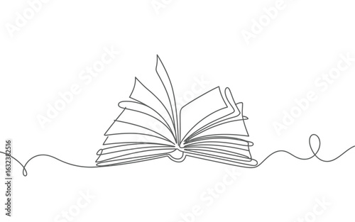 Open book with flowing pages and string lights