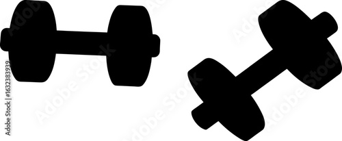 Dumbbell black silhouettes set, Set of dumbbells, dumbbell collections, Vector of dumbbell, dumbbell silhouette, dumbbell isolated on white background
