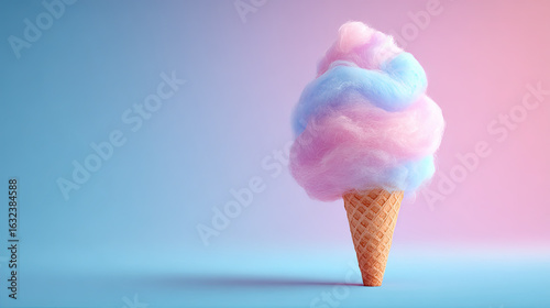cotton candy in cone vector with pastel 