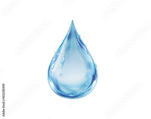 A single, stylized water drop