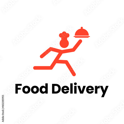 Minimal vector icon for express food delivery