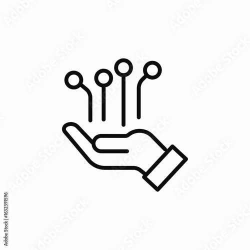 neurons in hand icon sign vector