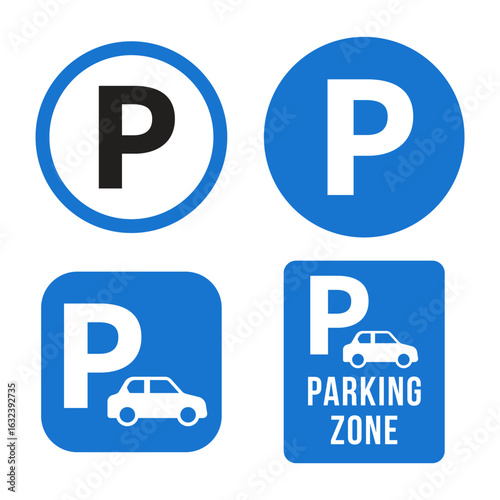 Complete icon pack for parking zone vector style
