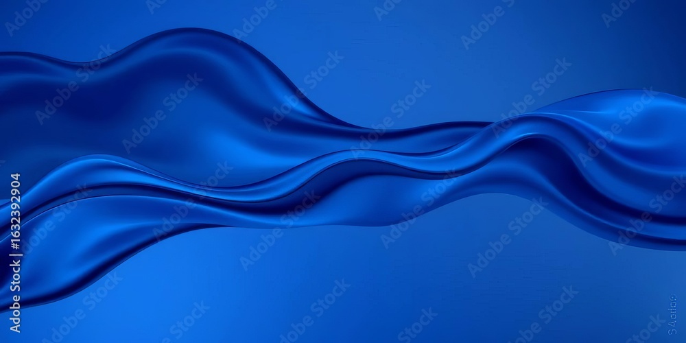 Fototapeta premium Abstract dark blue liquid waves, dynamic fluid shapes, gradient background, banner, brochure