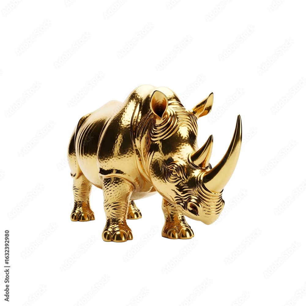 Fototapeta premium golden rhino isolated on white