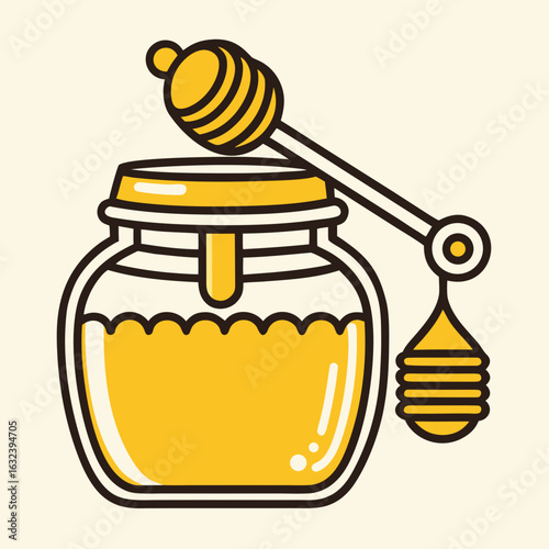 jar of honey and honeycomb