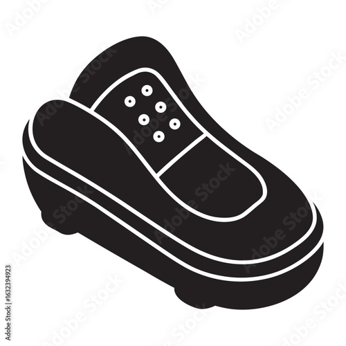 Clean silhouette icon of an electric foot massager for health and wellness applications