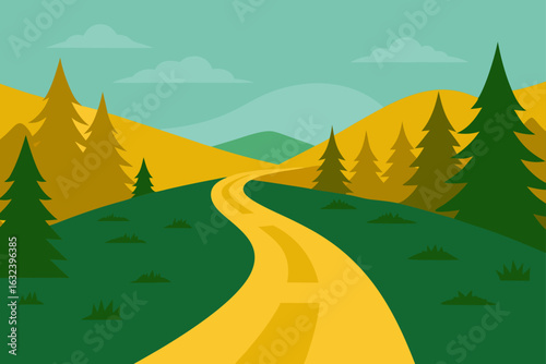 summer road trip golden forest trail nature travel sunshine car