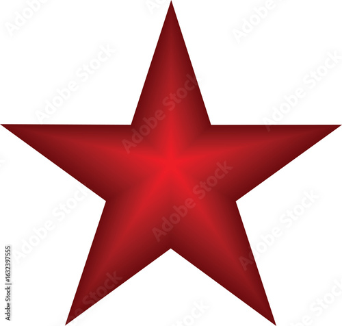 Red star. Green Christmas star isolated on white background. Nice illustration of a 3d look Red star on white background. Star vector collection.