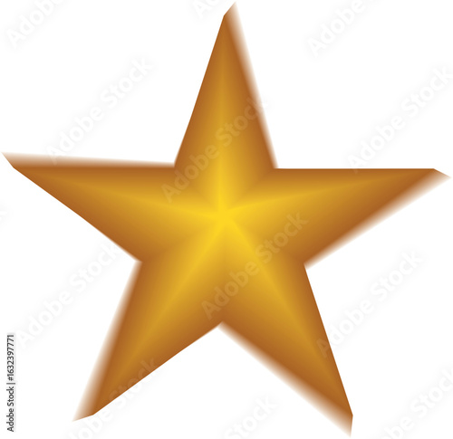 Gold star. Golden Christmas star isolated on white background. Nice illustration of a 3d look Gold star on white background. Star vector collection.