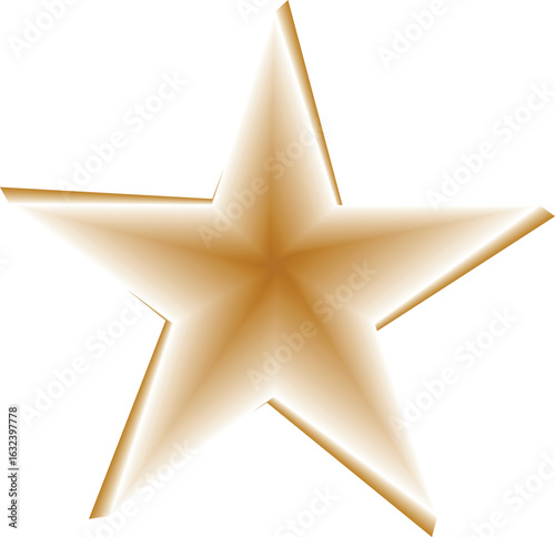 Gold star. Golden Christmas star isolated on white background. Nice illustration of a 3d look Gold star on white background. Star vector collection.