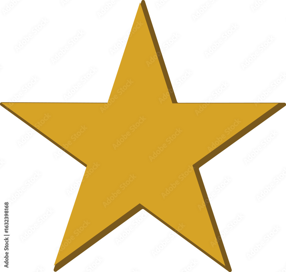 Obraz premium Gold star. Golden Christmas star isolated on white background. Nice illustration of a 3d look Gold star on white background. Star vector collection.