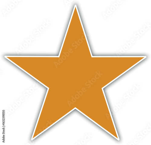 Gold star. Golden Christmas star isolated on white background. Nice illustration of a 3d look Gold star on white background. Star vector collection.