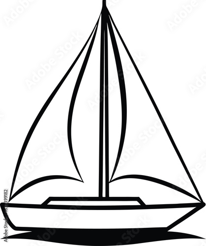 a sailboat silhouette on white background