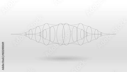 Sonar wave conceptual abstract element vector background