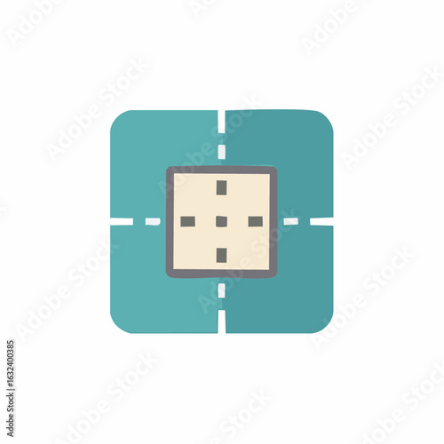 Square target icon with a central focus point and crosshairs