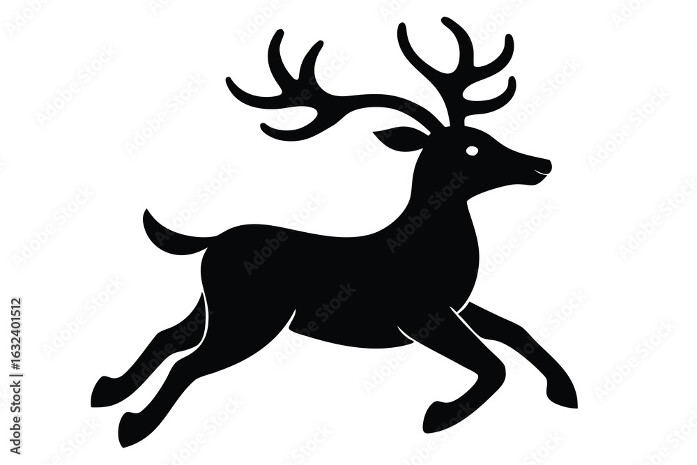 Fototapeta premium flying reindeer vector icon