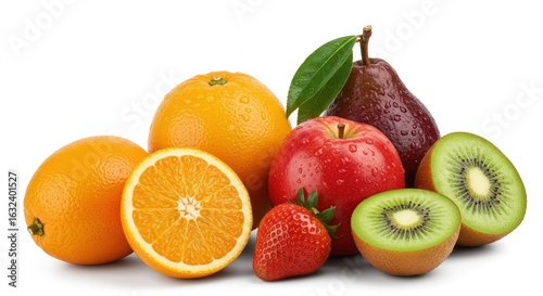 Vibrant Assortment of Fresh Fruits, Close-up Display