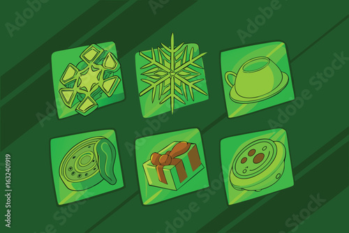 High quality Vibrant Green Icons with a Glossy Finish shiny graphic