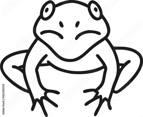 african clawed frog line arts with white backgroun