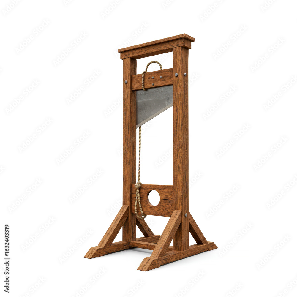 Naklejka premium A guillotine isolated on white background