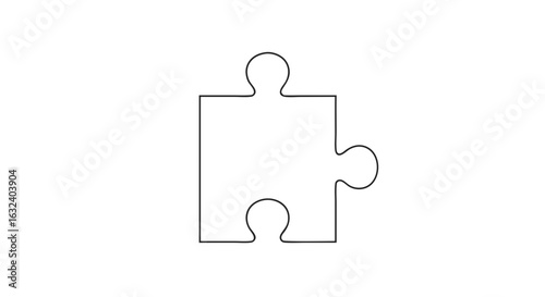Single Puzzle Piece Outline: A Symbol of Connection, Integration, and Completeness
