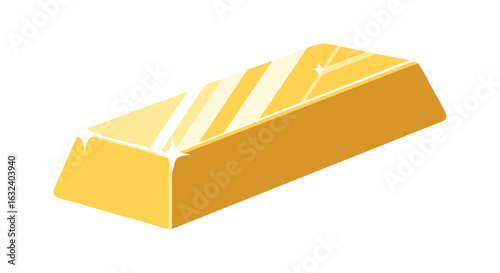 A cartoon graphic gold bar showing wealth and a secure monetary investment for a prosperous future