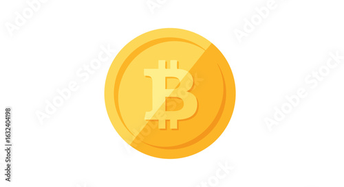 Golden Bitcoin Coin Illustration Symbolizing Cryptocurrency Finance and Modern Economy Era