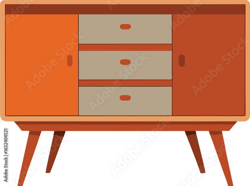 Mid century modern sideboard with clean lines