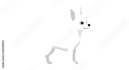 Elegant portrayal of a light-colored Chihuahua against a pristine backdrop showcasing the breed's refined features and graceful stance