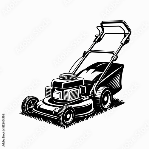 lawn mower isolated