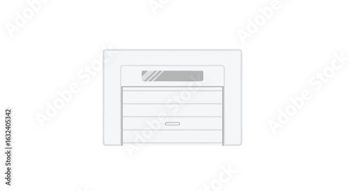Minimalist Garage Door Illustration for Architectural and Home Design Projects