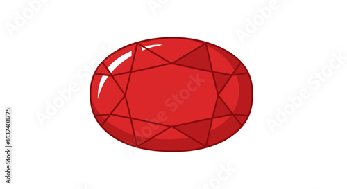 Vibrant Ruby Gemstone: A Faceted Symbol of Passion and Timeless Elegance, Ideal for Jewelry Design and Illustrative Purposes