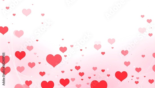 Delicate Hearts Falling on a Soft Pink Background