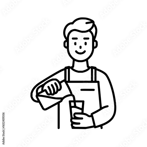 Wallpaper Mural Smiling Man Pouring Coffee from Jug into Cup Torontodigital.ca