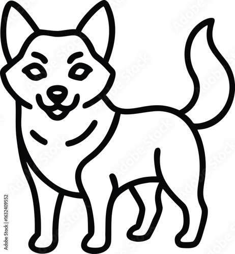 alaskan klee kai line arts with white background