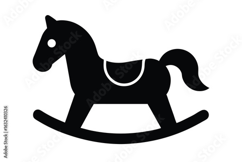 toy rocking horse vector icon