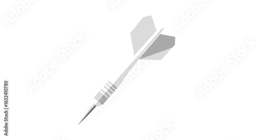 Dart arrow illustration on clear background, design element for games, sport, competition, goal concept and aiming strategies, precision and