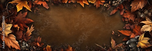 Autumnal Leaves Border: A Thanksgiving or Fall Design