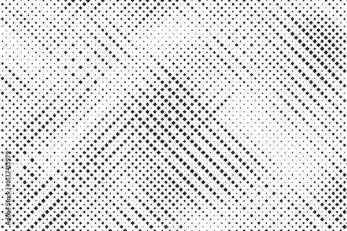 Halftone vector background. Monochrome halftone pattern. Abstract geometric dots background. Pop Art comic gradient black white texture. Design for presentation banner, poster, flyer, business card.