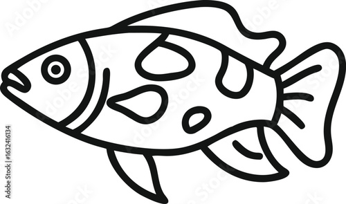 archerfish line arts with white background