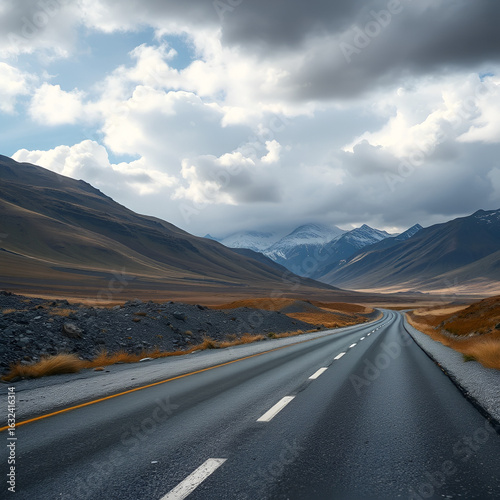 new macadam on the road
