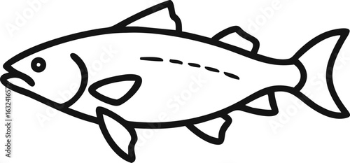 arctic char line arts with white background