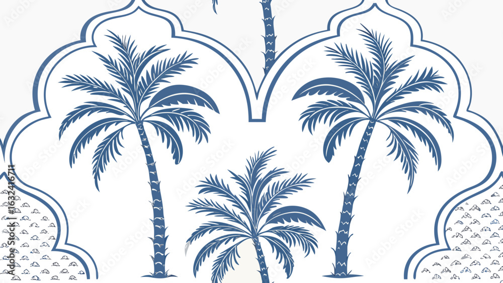 Naklejka premium Elegant palm tree vector design with intricate details for various design projects