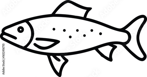 arctic char line arts with white background