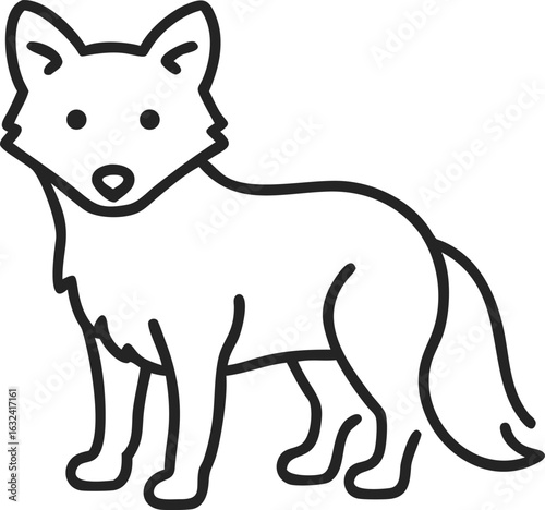 arctic fox line arts with white background