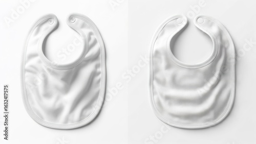 Two white baby bibs