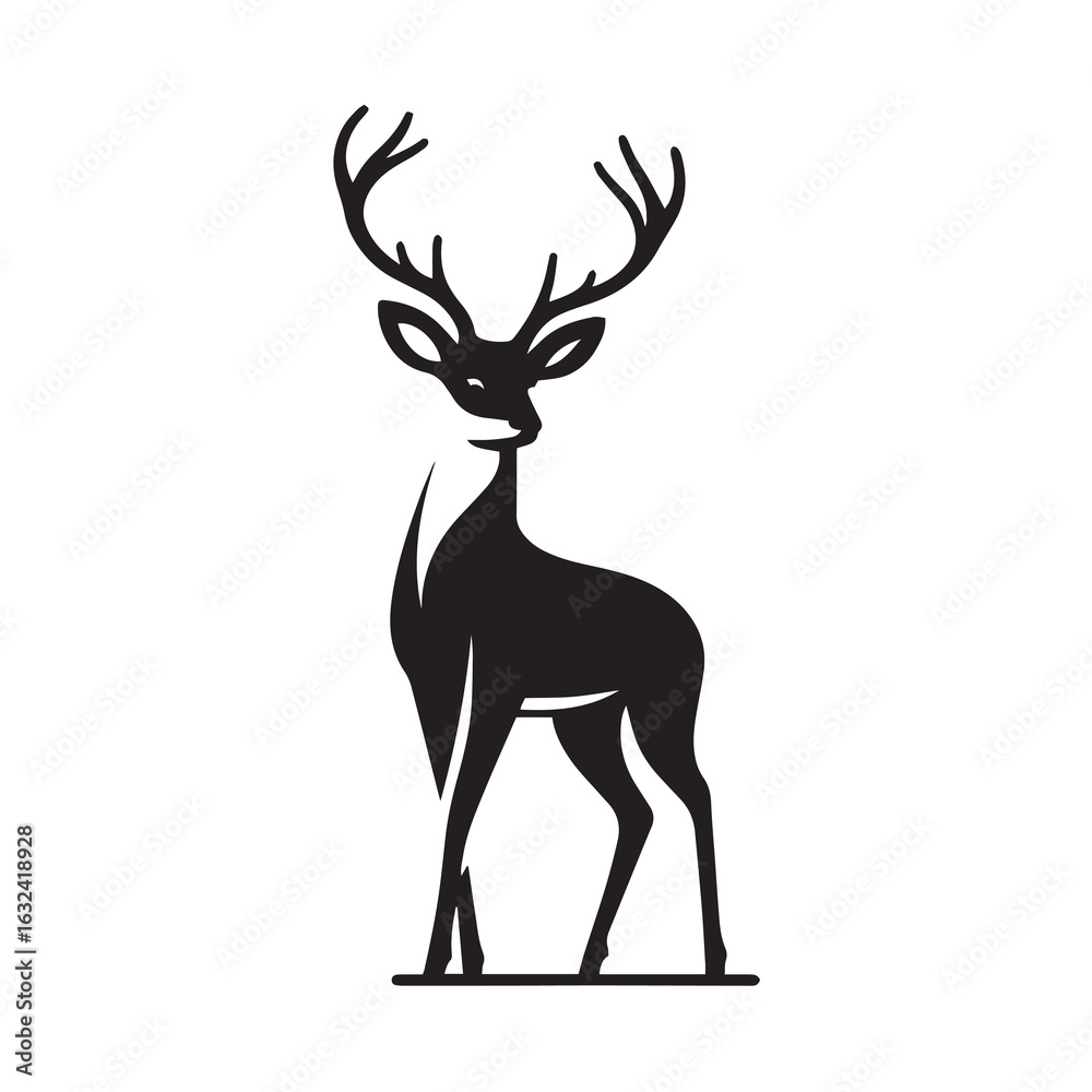 Obraz premium Shadowed Elegance: Deer in Motion.
